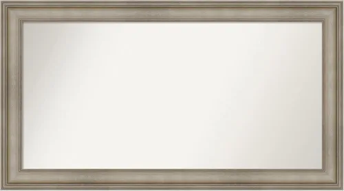 Miniatura 302 de Amanti Art Espejo de baño plateado para sobre el fregadero, 26 x 26 pulgadas, espejo cuadrado de plata antigua, marco de madera tradicional mediano