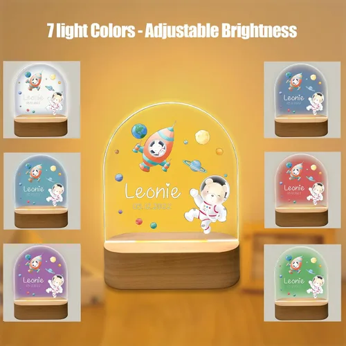 Miniatura 6 de Luz nocturna personalizada para bebés y niños, regalos personalizados con nombre, regalos de bautizo para niñas/niños, lámpara nocturna regulable