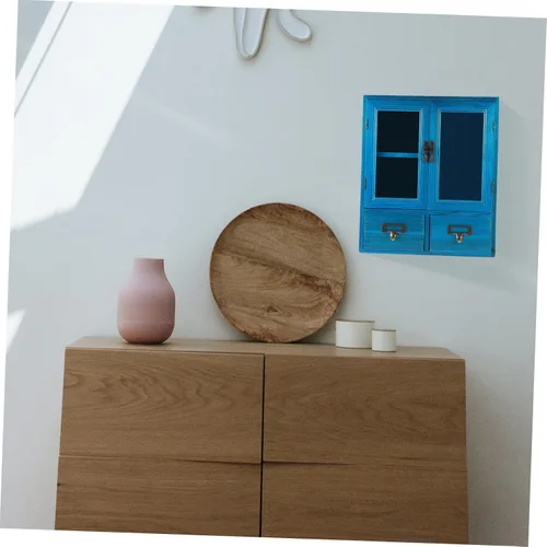 Miniatura 9 de LIFKOME Arqueado Gabinete de pared Caja de almacenamiento de madera Almacenamiento bajo Decoración de cocina montada en la pared