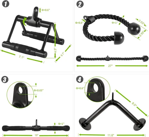 Miniatura 7 de Accesorios de cable para gimnasio en casa, fabricados en acero sólido resistente, accesorio de extracción LAT, accesorios para máquina