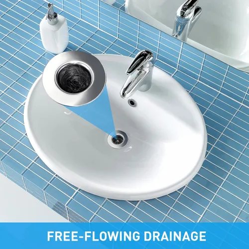 Miniatura 6 de 2 piezas de filtros de drenaje para fregadero de baño, 1" pequeño cónico de acero inoxidable premium poroso colector de pelo, filtro de drenaje