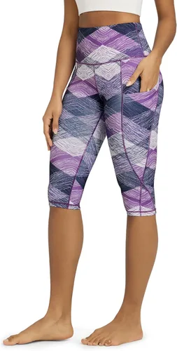 Miniatura 142 de ODODOS - Leggings capri de cintura alta para mujer con bolsillos, control de abdomen, no se transparentan, para entrenamiento atlético, running
