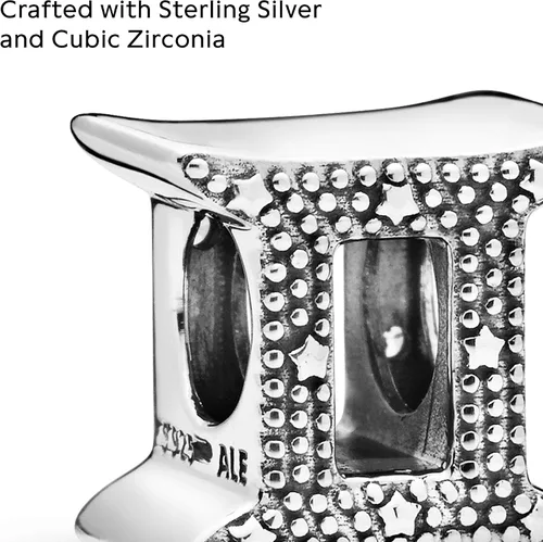 Miniatura 2 de PANDORA Joyería - Dije brillante de circonita cúbica del zodiaco de Géminis regalo para ella plata de ley Metal Circonita cúbica