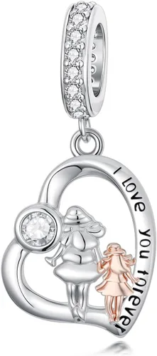 Miniatura 28 de PROESS Dije para padre, madre e hija, pulsera de plata de ley para pulseras, regalos de cumpleaños, día de San Valentín, para hija, madre, amante