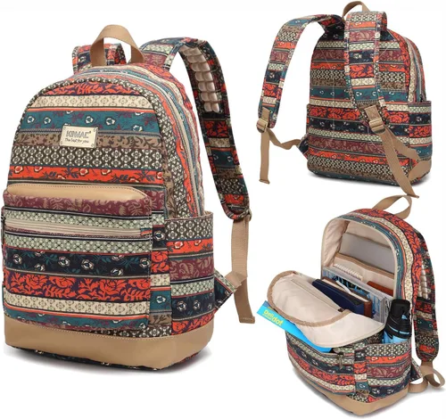 Miniatura 6 de Kinmac Mochila resistente al agua para laptop con puerto de carga USB para laptop de hasta 15.6 pulgadas (bordado)