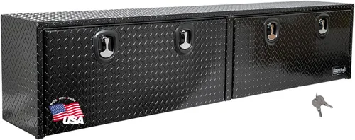 Miniatura 13 de Buyers Products 1721551 - Caja de camión de aluminio negro con tracción en diamante y tapa superior con puerta abatible, 72 x 13 x 16 pulgadas