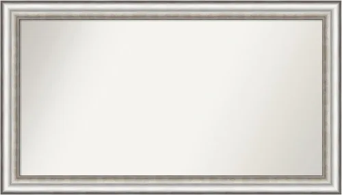Miniatura 407 de Amanti Art Espejo de baño plateado para sobre el fregadero, 26 x 26 pulgadas, espejo cuadrado de plata antigua, marco de madera tradicional mediano