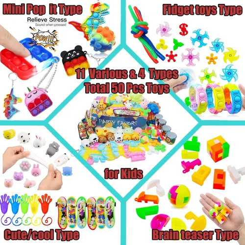 Miniatura 2 de 112 juguetes Pop Party Favors para niños, juguetes antiestrés de primera calidad para niños de todas las edades, surtido de rellenos de piñata