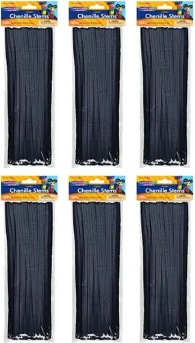 Miniatura 17 de Creativity Street Jumbo Chenille Stems, 12" x 6 mm, Craft Pipe Cleaners in Assorted Basic Colors, Pack of 100, Case of 12 Packs, 1200 Chenille Stems