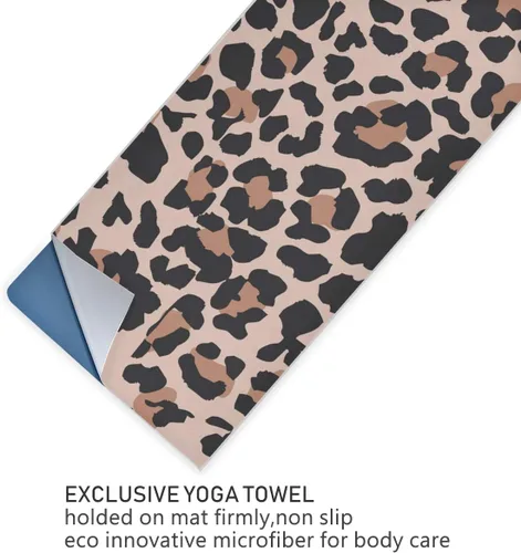 Miniatura 5 de ALAZA Toalla de yoga con patrón de leopardo de animales vintage, antideslizante, suave, absorbente, toalla para yoga, ejercicio caliente, pilates
