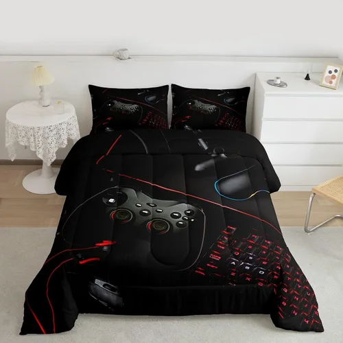 Miniatura 15 de Juego de edredón de videojuegos para niños y adolescentes, juego de ropa de cama para todas las estaciones, juego de ropa de cama