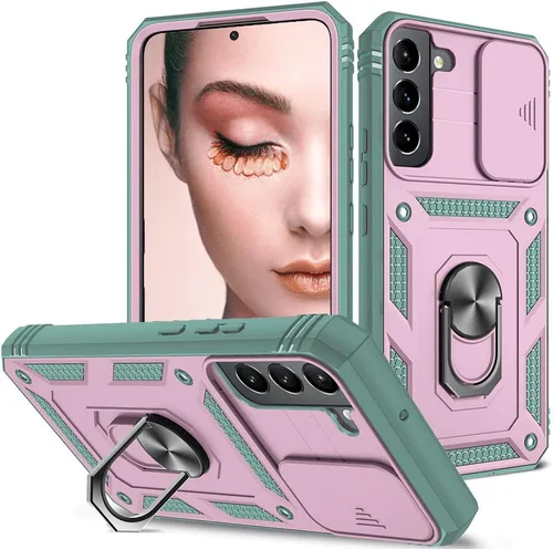 Miniatura 23 de Funda para Samsung Galaxy S22 Ultra 5G con ranura para tarjetero de cámara deslizante, grado militar, resistente, a prueba de golpes, funda de tres