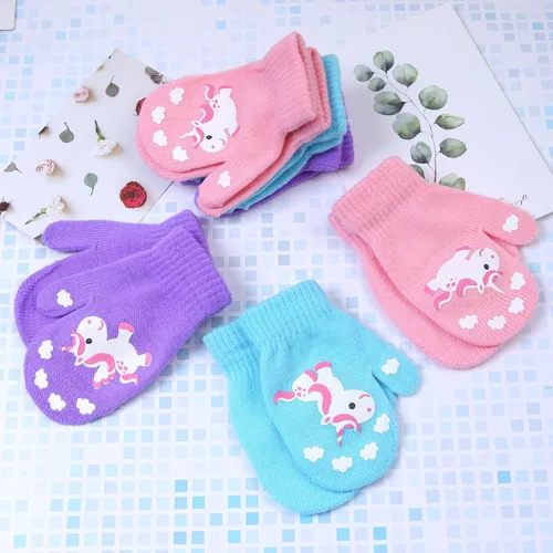 Miniatura 5 de Cooraby - 6 pares de guantes unisex mágicos de punto, elásticos, de invierno, para bebé