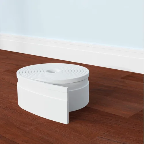 COUKIU Moldura Flexible de Zócalo de EVA, Moldura de Base de Pared de Goma Despegar y Pegar, 2.75 Pulgadas x 10 Pies Base de Pared de Vinilo Blanco