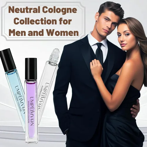 Miniatura 5 de Paquete de 3 Colonias Unisex para Hombres y Mujeres Aceite de Perfume Roll On, Clásico, Sándalo, Madera de Agar, Tamaño de Viaje 0.33 fl.oz