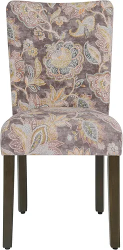 Miniatura 177 de Homepop Silla de comedor con detalles festoneados, sillas de comedor Parsons tapizadas, muebles decorativos para el hogar, tejido gris claro