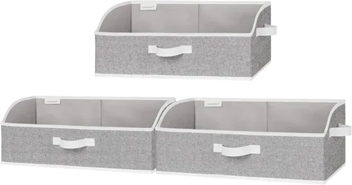 Miniatura 17 de StorageWorks - Contenedores de almacenamiento para armario, caja organizadora trapezoidal para estantes, contenedor de tela para ropa, cestas Marrón