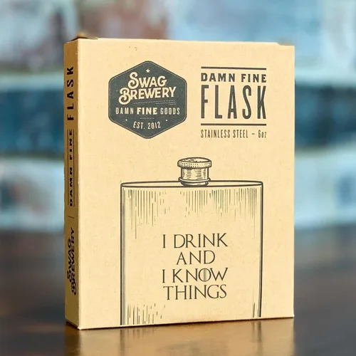 Miniatura 2 de I DRINK AND I KNOW THINGS - Frasco de cadera maldito fino, acero inoxidable de 6 onzas, regalo divertido para profesores, esposa, marido, hermana