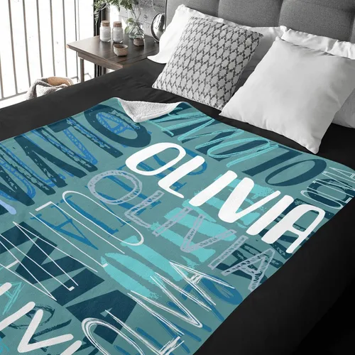 Miniatura 5 de Manta Personalizada Manta de Tiro Personalizada Mantas con Nombre Regalos Personalizados para Mujeres Hombres Niños Bebés Niños Niñas