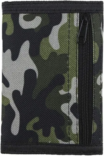 Miniatura 4 de Cartera de lona triple RFID para deportes al aire libre para hombres lindo monedero con cremallera y bolsillo frontal para niños color camuflaje