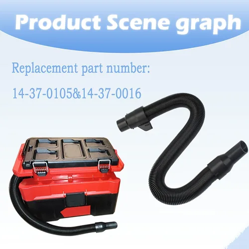 Miniatura 6 de 14-37-0105 Manguera de vacío compatible para aspiradora Milwaukee M18 Packout 0970-20 0880-20, manguera de vacío de 18V 2.5 galones para aspiradora