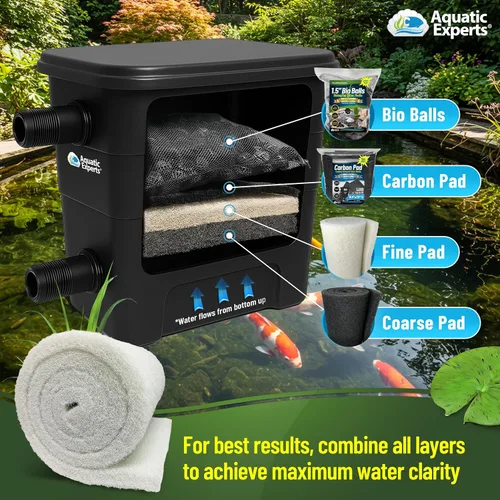 Miniatura 7 de Aquatic Experts Almohadilla de filtro clásica para estanque Koi FINE – Filtro de estanque en rollo blanco a granel, filtros de estanque ultra