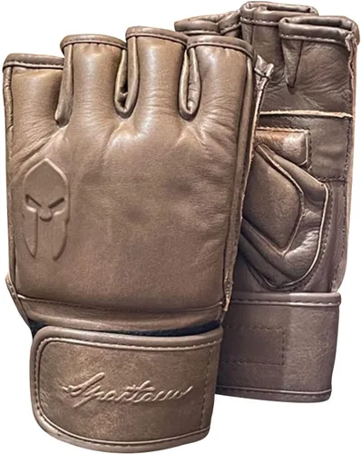 Guantes MMA Grappling Sparring Maya Hide Guantes de boxeo de cuero Muay Thai Artes Marciales Entrenamiento Medio Dedo Guantes de Kickboxing