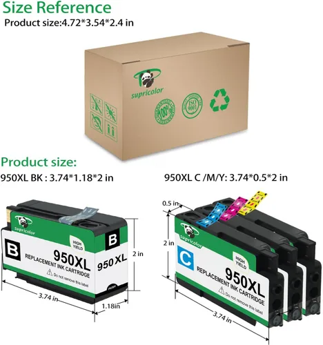 Miniatura 3 de Cartuchos de tinta compatibles 950xl 951xl, paquete de 5 cartuchos de tinta 950 951 de repuesto para impresoras Officejet 8630 8625 8615 8600 8620