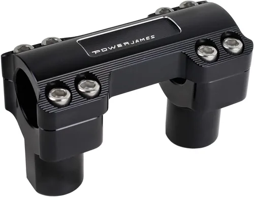 Miniatura 3 de POWER JAMES Elevadores de manillar negros de 1 1/4 pulgadas compatibles con Harley Davidson Softail, Fat Boy, Dyna, Road King con cubierta
