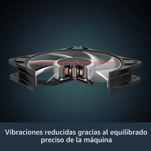 Miniatura 4 de ARCTIC P12 Pro A-RGB - Potente ventilador premium, ventilador PWM de 120 mm con divisor de cable Y, 600-3000 RPM, 0 RPM <5% PWM, RGB digital de 5V