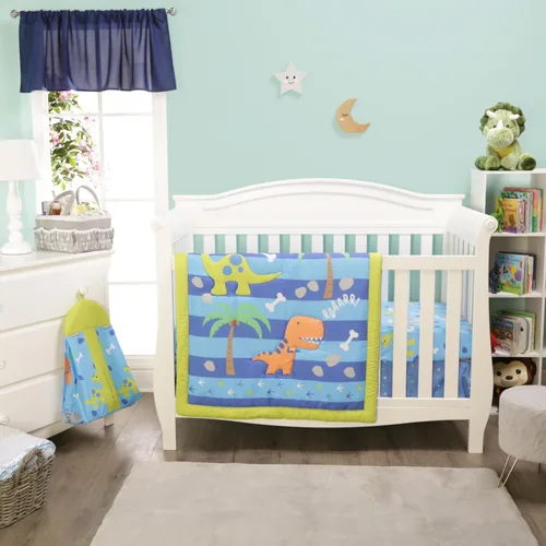 Miniatura 13 de EVERYDAY KIDS Juego de cama de 4 piezas para cuna de niños - Tren Choo Choo - Incluye edredón, sábana ajustable, volante antipolvo y apilador