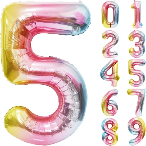 Miniatura 60 de Decoración de Cumpleaños de Sirena Globos de Lámina de Números Grandes de Sirena para Niñas Bajo el Mar Tema de Sirena Baby Shower Recuerdos