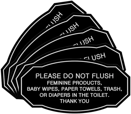 Miniatura 23 de Signs ByLITA Letrero de etiqueta victoriana Please Do Not Flush (Lt Gray), pequeño, 1 paquete Gris claro
