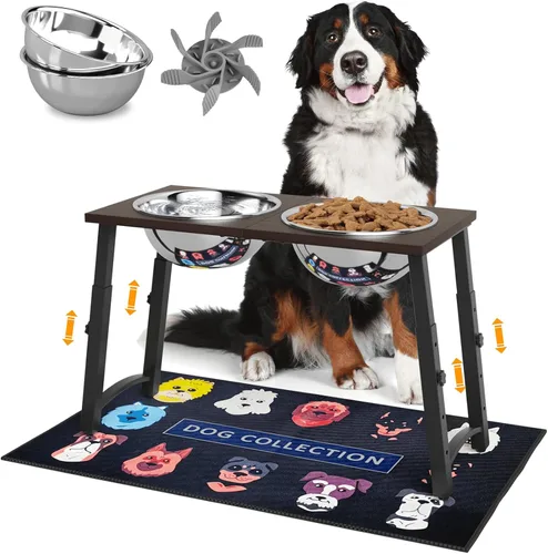 Miniatura 9 de ADENGL - Cuencos elevados para perros para perros extra grandes y grandes, soporte elevado de 40,6 cm de altura con 2 cuencos de acero inoxidable