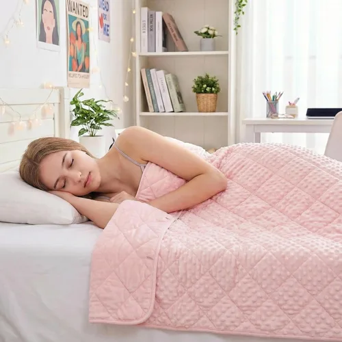 Miniatura 17 de yescool Manta de regazo con peso de 2 libras, manta de regazo pequeña, manta de regazo con peso, manta de regazo con calefacción de enfriamiento