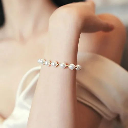 Miniatura 2 de Long tiantian Pulsera de perlas para mujer, ajustable, con perlas sintéticas, auténticas, delicadas, para adolescentes y niñas