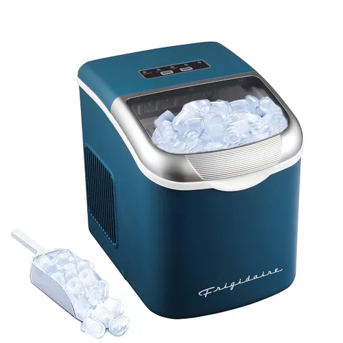 Miniatura 9 de FRIGIDAIRE Máquina de hacer hielo compacta retro, hielo bala, 26 libras por día (MerlotRed)