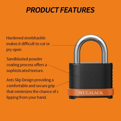 Miniatura 3 de WULALACK Candado de Combinación de 4 Dígitos de Servicio Pesado, Candado de Combinación Resistente a la Intemperie para Uso Exterior – Adecuado