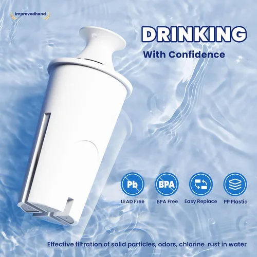 Miniatura 3 de Improvedhand Filtro de agua de repuesto compatible con jarras y dispensadores de agua Brita OB03, Classic 35557, Mavea 107007 y más, paquete de 3