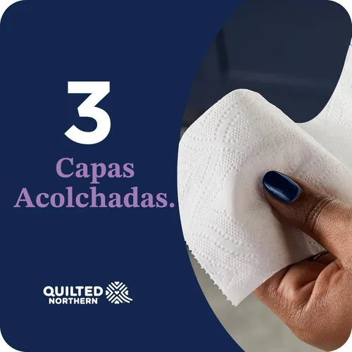 Miniatura 3 de Papel higiénico Quilted Northern Ultra Plush, 8 rollos súper mega = 48 rollos regulares, 3 veces más grueso*, papel tissue suave de 3 capas