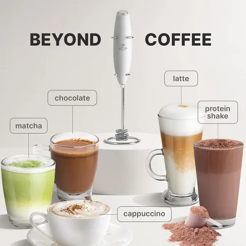 Miniatura 214 de Zulay Milk Boss Espumador de leche potente manual, hace espuma para latte, batidor para mezclar bebidas, café, miniespumador para capuchino, frappé