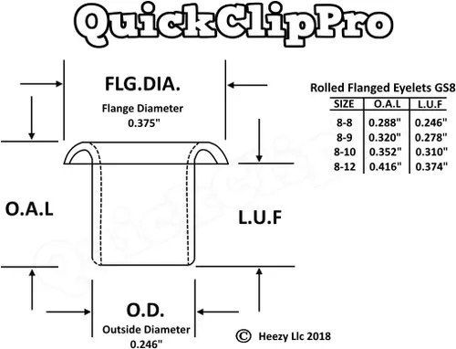 Miniatura 3 de Mil-Spec - Ojales Kydex GS 8-10, óxido negro de latón de 1/4 de pulgada, funda para cuchillo, funda de cuchillo