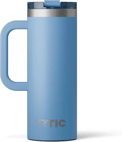 Miniatura 44 de RTIC - Taza de viaje para viajes de 16oz con tapa y asa, forrada en cerámica, aislada, de acero inoxidable, metálica, de doble pared con aislamiento