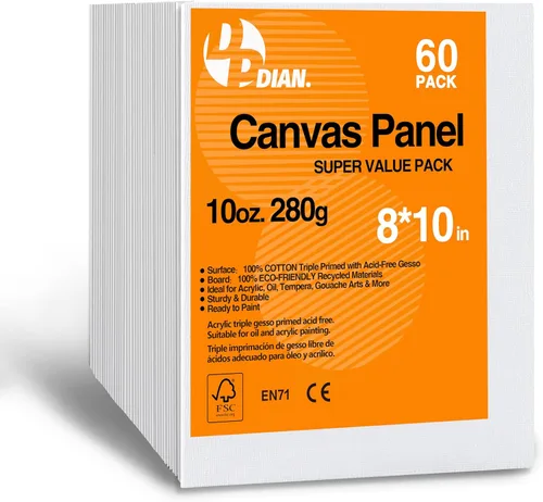 Miniatura 14 de Paquete de 40 tableros de lienzo para pintar, paquete de 8 x 10 pulgadas, paneles de lienzo para pintura al óleo y acrílica