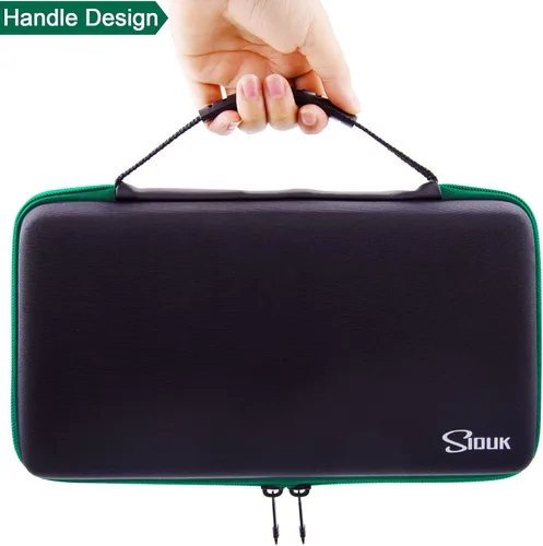 Miniatura 6 de SIQUK Estuche para dados DND, estuche organizador de dados con asa, bandeja ranurada extraíble con capacidad para 8 juegos de dados DND para Verde