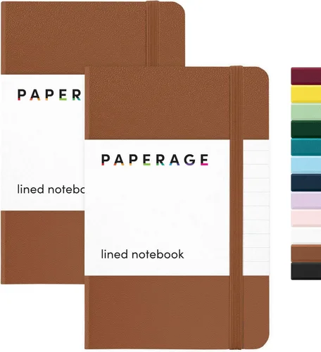 Miniatura 11 de Juego de 2 cuadernos blocs de notas de bolsillo pequeño, pauta universitaria, 3.7 x 5.6 pulgadas, minidiario de tapa dura, papel grueso de 3.5 Negro