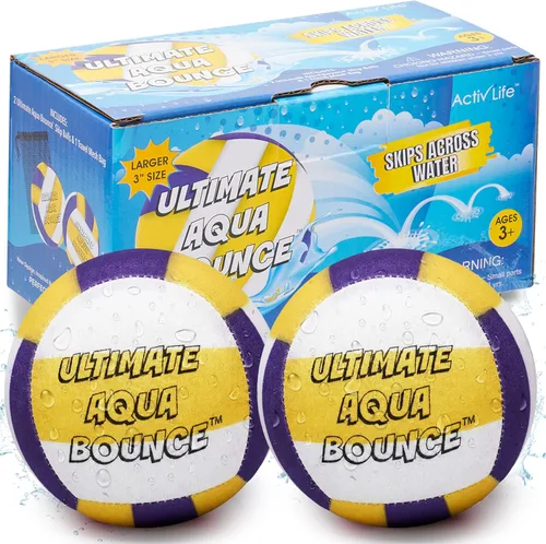 Miniatura 10 de Activ Life Ultimate - Paquete de 2 pelotas de salto de agua más grandes de 3 pulgadas, pelotas rebotadoras para diversión en la piscina y la playa