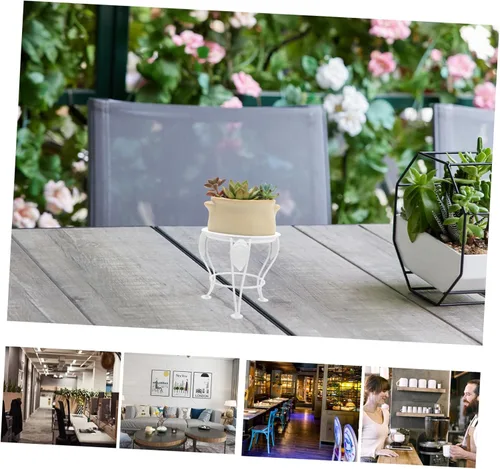 Miniatura 6 de COLLBATH Soportes para plantas exteriores e interiores, mini plantas de escritorio, soporte para suculentas, plantas de casa, estante de plantas