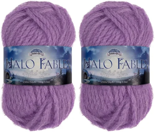 Miniatura 47 de JubileeYarn Halo Fables Yarn - 100g/Skein Bulky Polyester - North Wind Sun - 2 Skeins