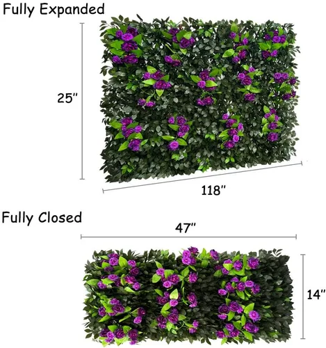 Miniatura 4 de Sumery Pantalla de Privacidad de Valla Expandible para Balcón Patio Exterior, Panel Decorativo de Cercado de Hiedra Artificial, Setos Artificiales